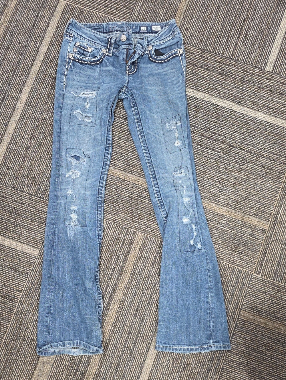 Miss Me Light Blue Distressed Flare Jeans